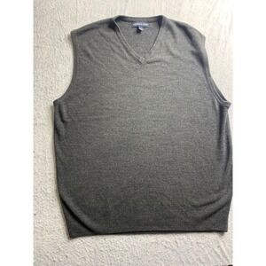 Northern Isles Mens V Neck Sleeveless Sweater Vest Dark Gray Size L‎